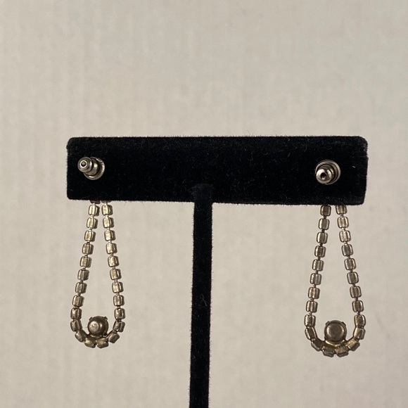 EARRINGS Vintage rhinestone dangle earrings teardrop stud - Picture 2 of 7
